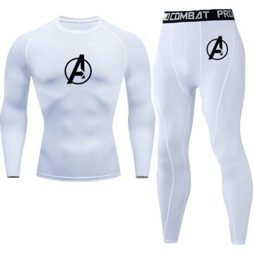 Men Tracksuit Gym Exercise Compression Sports Suit Running Jogging Sportwear Mens Rashguard jiu jitsu MMA Tights Clothes Suits