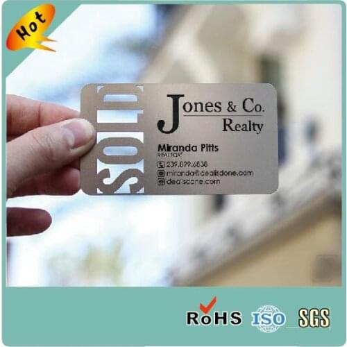 Stainless steel laser cut metal business card