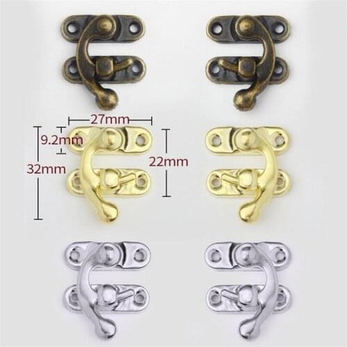 2021 New Lot Wooden Box Small Buckle Lock Retro Horn Shaped Hook Jewelry Boxes Buckles Wooden Hardware Accessories