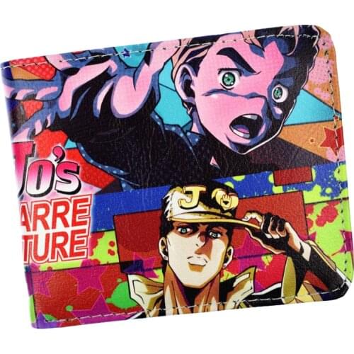 New Arrival JoJos Bizarre Adventure Wallet PU Leather Bi-Fold Wallets With Coin Pocket