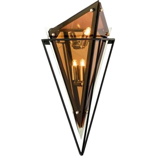 Nordic Luxury Minimalist Glass Diamond Wall Lamp Led Creative Geometry Indoor Light Fixtures Living Room Hotel Aisle Background