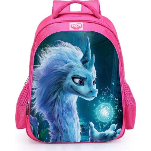Cartoon Pink Raya and The Last Dragon School Bag High Capacity Nylon Waterproof Backpack Primary Mochilas