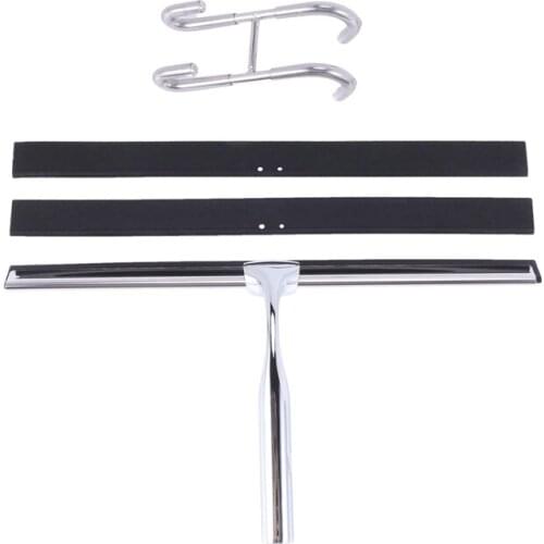 Squeegee Stainless Steel Shower Wiper 31cm Shower Squeegee Without Drilling Window Puller with Wall Hanger 2 Silicone