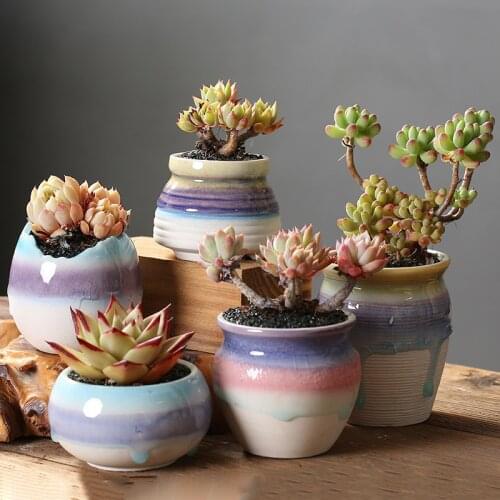 Maceta casa Flow Glazed Nordic pots Garden flower pot succulent Sweet cactus plant pot Macetas decorativas home offcie desk deco