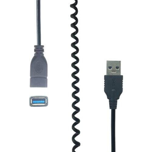 USB Extension Cable Cord Super Speed USB 3.0 Cable Male to Female Data Sync USB Extender Spring Cable 1m Computer Cable