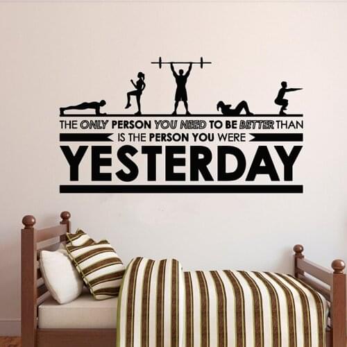 YOYOYU Stick to fitness Vinyl Art Wall Sticker Fitness Removeable Decal Fitness Center Bedroom Home Decoration Art Poster ZX408
