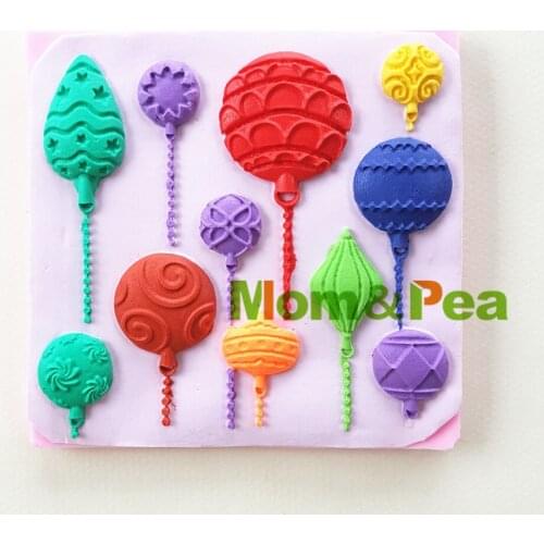 Mom&Pea 0945 Free Shipping Balloons Shaped Silicone Mold Cake Decoration Fondant Cake 3D Mold Food Grade