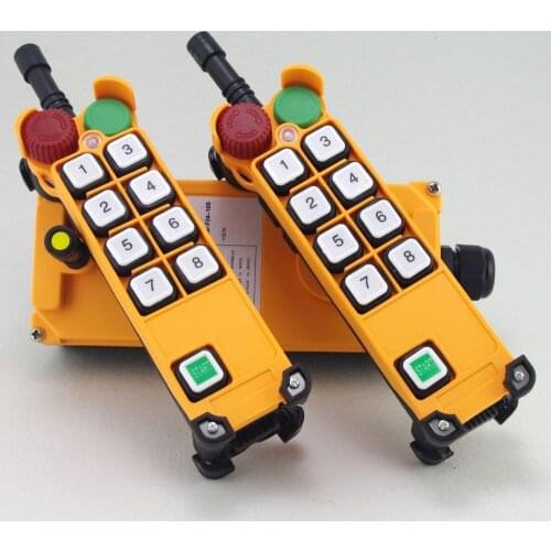 1PCS 4 Motion 1 Speed 2 transmitters Hoist Crane Remote Control System Emergency-Stop