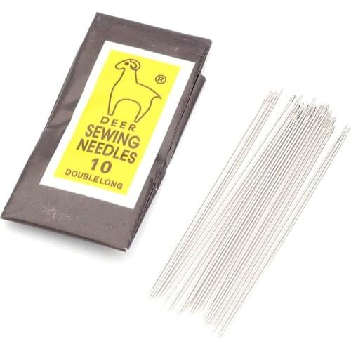 10 Bags (25pcs/bag) 52x0.45mm No 10 Iron Sewing Needle Beading Darning Needles Threading String Cord Jewelry Making Tool