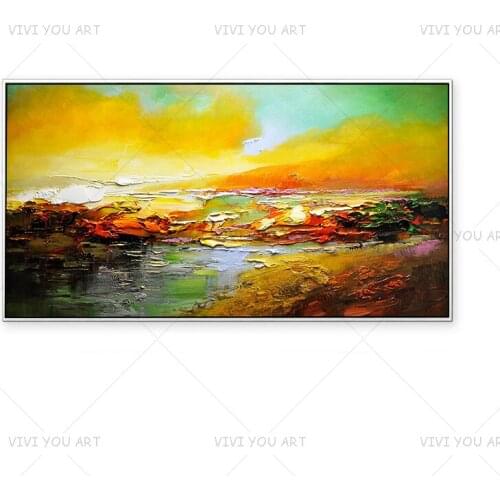 100% Handmade Large Oil Painting Knife Different Natural View Paintings For Home Living Room Hotel Decoration Wall Art Picture