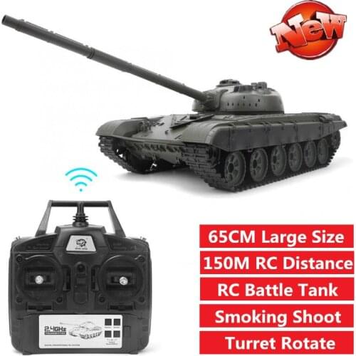 2.4G Multi-function stunt RC Battle Tank T-72 High Simulation Millity Tank Can Smoking sound Effect turret rotation Lanuch toys