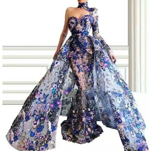 2019 High Quality African Lace Fabric emerald French Net Embroidery Sequins Tulle Lace Fabric For Nigerian Party Dress