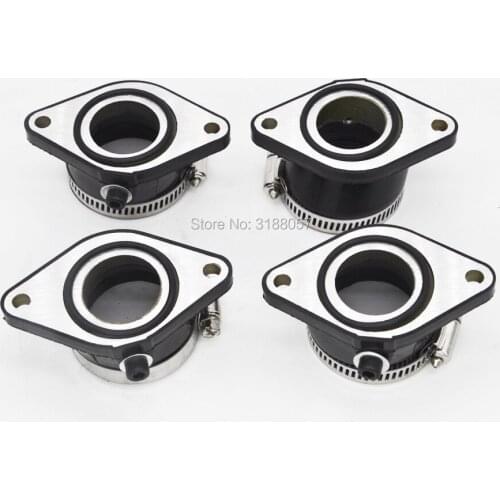 4 LEFT CARBURETOR INTAKE MANIFOLD BOOT w/CLAMP FIT for Suzuki GS850 G GS850G GS850GL 1980-83