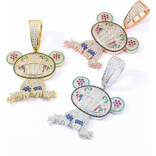 AAA Cubic Zirconia Paved Bling Iced Out Mr DOB Folivora Sloth Pendant Necklace For Men Hip Hop Fashion Rapper Jewelry Gifts