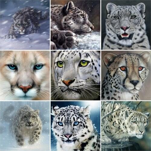 Evershine Diamond Painting 5D Leopard Full Square Diamond Embroidery Animal DIY Needlework Winter New Arrival Handmade Gift