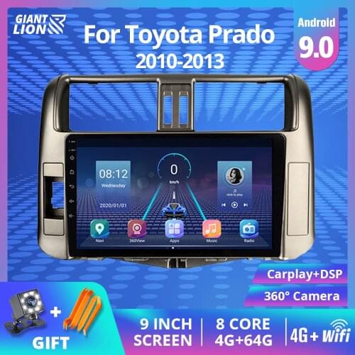 2DIN Android 9.0 Car Radio For Toyota Land Cruiser Prado 150 2010-2013 Car Multimedia Video Player Stereo Receiver Navigation
