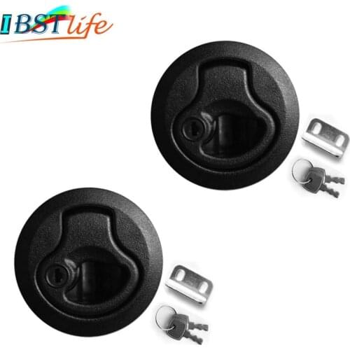 2X IBST LIFE Black Locking lift handle Flush Boat Latch with key can locking Flush Pull Latches Deck Hatch