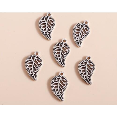 30pcs 11*19mm Bohemian Antique Silver Tree Leaf Charms DIY Fit Necklaces Pendants Earrings Making Handmade Jewelry Fingings