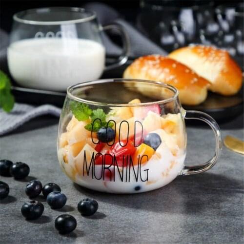 Black White Letter Milk Tea Coffee Cup Coffee Glass Mug Cocktail Glass Crystal Transparent Mugs Handle Drinkware Couple Gifts