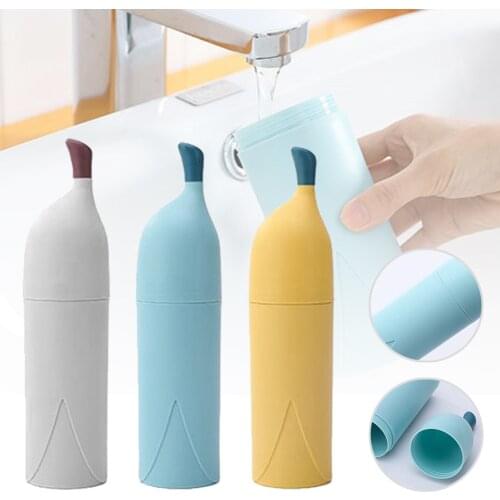 Travel Toothbrush Carrying Case Banana Portable Toothpaste Container Dustproof Holder And Cup For Camping School Bathroom