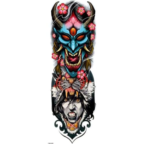 Devil Shikigami Waterproof Temporary Tattoos Men Tattoo Full Arm Sleeves Kit Tattoo Temporary Tattoos Sleeves Fake Tatoo