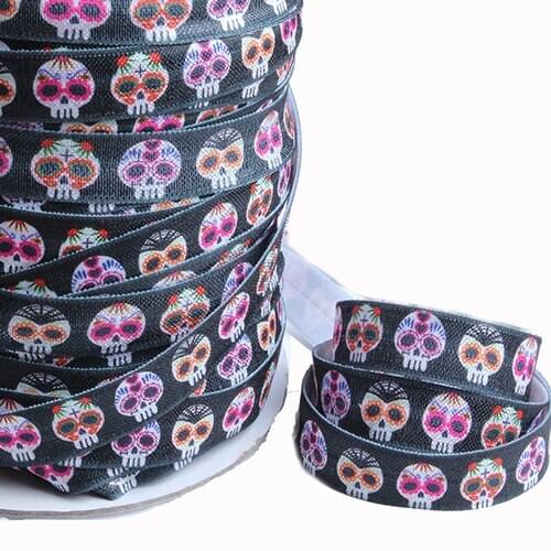 FLRA FOE New arrival halloween foe printing elastic ribbons