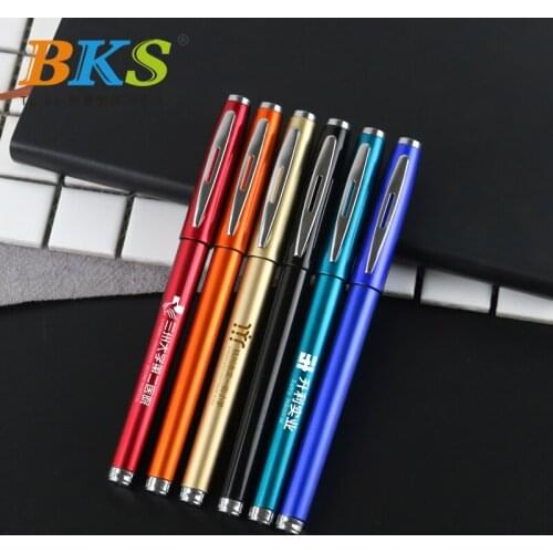 Metal clip plastic office supply promotional gel ink pen 200pcs/lot with 1c 1 position logo
