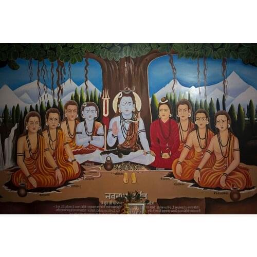 GOOD ART # HindAuism India nine Nava Nathas on the wall of some old mandir in Delhi PRINT art painting on canvas