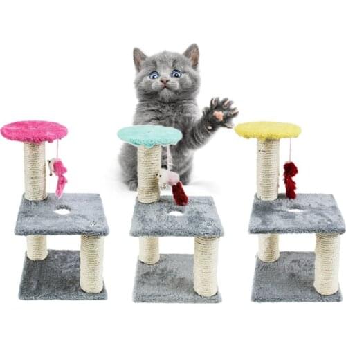 Pet Cats Scratching Posts Scratcher Tree Climber Jumping Toy Sisal Kitten Claw Grinding Mouse Toy Climbing Frame Furniture