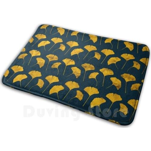 Yellow Ginkgo Leaves Pattern Carpet Mat Rug Cushion Soft Non - Slip Ginkgo Leaf Leaves Flower Pattern Nature Geometric