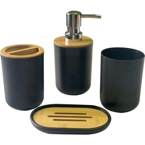 Bathroom Accessories Set Soap Dispenser Bottle Dish Washroom Toothbrush Holder Cup Suit