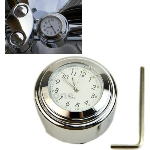 New 7/8" 1" Universal Motorcycle Motorbike Bike Handlebar Bar Mount Clock Waterproof