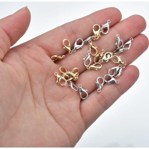 Wholesale 100pc/Set Lobster Clasps Gold Silver Color Lobster Clasps Necklace Hooks For Necklace Jewelry Accessories High Quality