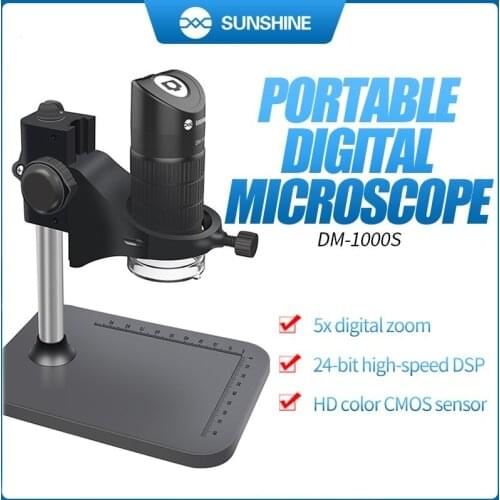SUNSHINE DM-1000S Portable Digital microscope HD color CMOS sensor 5x digital zoom 1000X magnification effect Easy to operat
