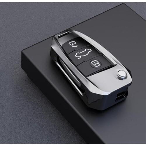 Car Key Case Holder Chain For Audi A1 A3 A4 A5 Q7 A6 C5 C6 A7 A8 R8 S4 S5 S6 S7 S8 SQ5 2015 2016 2017 2018 2019 Flip Key Shell