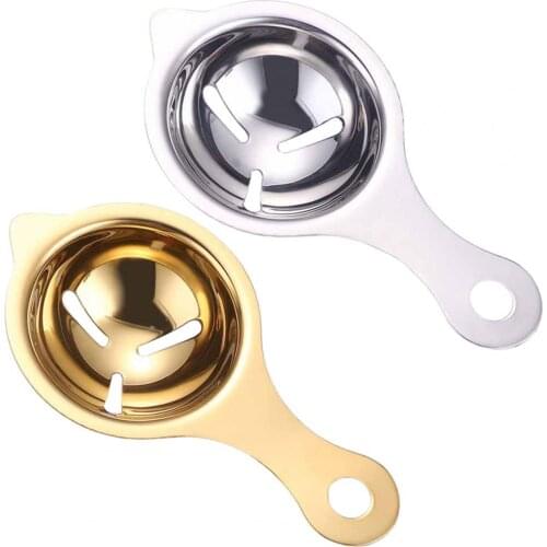 Egg Separator Extended Handle Cookware Stainless Steel Egg White Yolk Separator Tools Egg Gadgets Divider Sieve