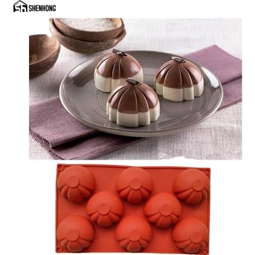 SHENHONG 1PC Petal Silicone Cake Chocolates Mold 8 Holes 3D Moulds Mousse Moule Pastry Dessert Art Baking Pan Bakeware
