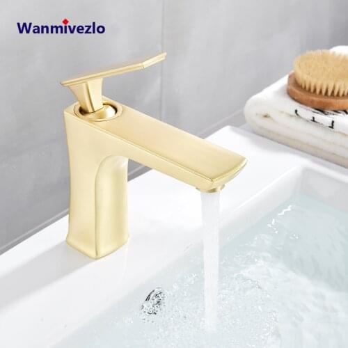 Bathroom Basin Sink Faucets Deck Mounted Brass Mixer Tap Brushed Nickel Gold Faucet Single Handle Bathroom Faucets
