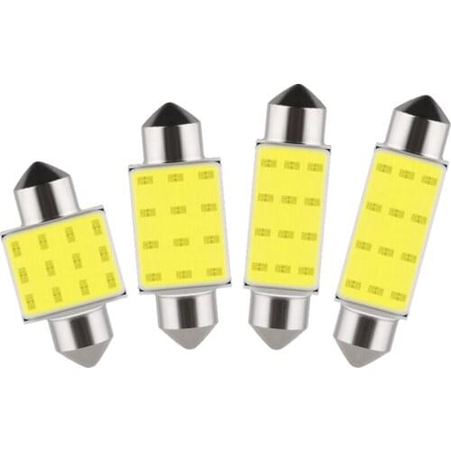 1 Pcs C10W C5W LED Bulb COB Festoon 31mm 36mm 39mm 41mm For Car Interior Dome Reading Light Plate License Luggage Trunk Lamps