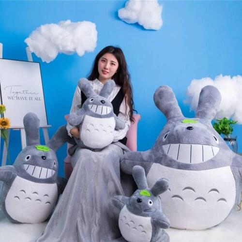 Totoro Plush Toy Cute Plush Cat Japanese Anime Figure Doll Plush Totoro With Leaf Kids Toys Birthday Christmas Gift