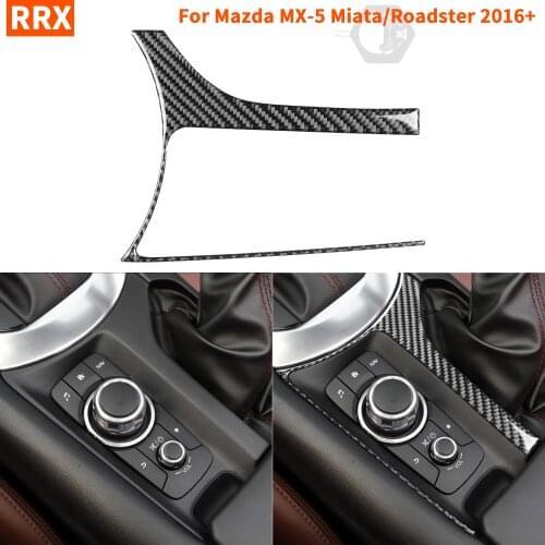 Carbon Fiber Interior Center Console Frame Cover Strip Sticker For Mazda MX-5 Miata Roadster 2016+ MX5 ND Auto Car Accessories