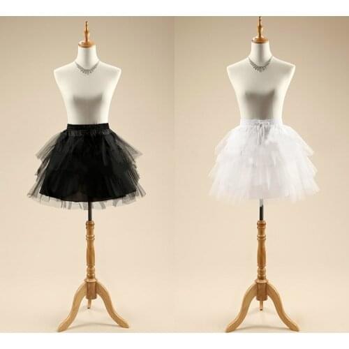 Stock White Tull Short Cheapest Wedding Bridal Petticoats Short Crinoline Slips Plus Size Tutu Skirt Underskirt