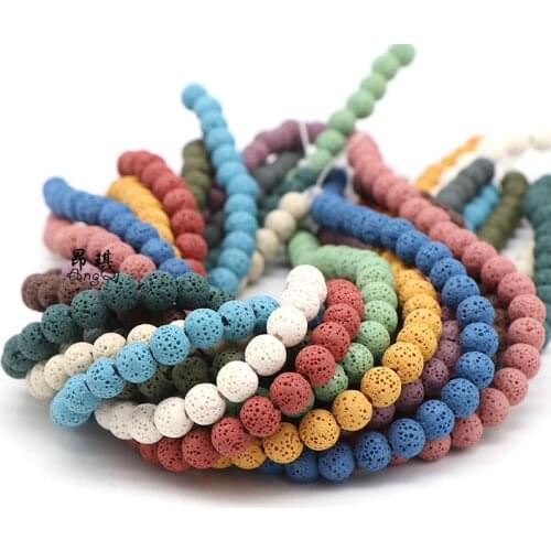 6/8/10/12mm Natural Multicolor Hematite Volcanic Stone Beads Natural Round Spacer Beads for Jewellery Making Diy Bracelet15