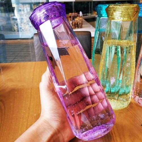 High Quality 600ml new Large Capacity Sports Fruit Lemon Juice Drinking Bottle Infuser Clear Portable Plastic Water Bottle