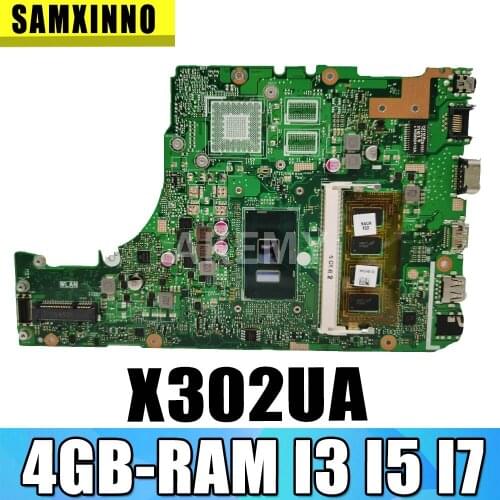 X302UA_UJ Laptop motherboard for ASUS X302UA X302UJ X302UV original mainboard Onboard 4GB-RAM I3 I5 I7 GM
