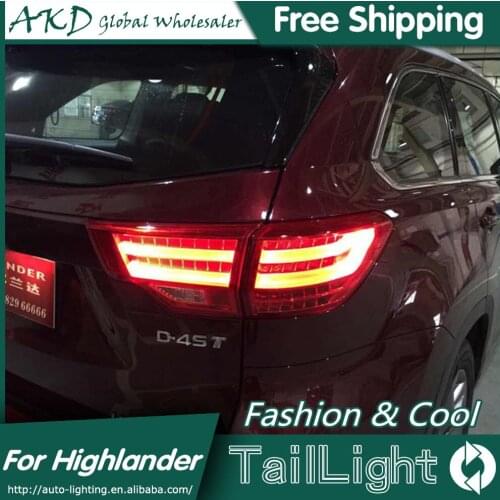 For Car Toyota Highlander Kluger 2015-2020 Tail Lamp Led Fog Lights DRL Day Running Light Tuning Car Accessories Tail Lights