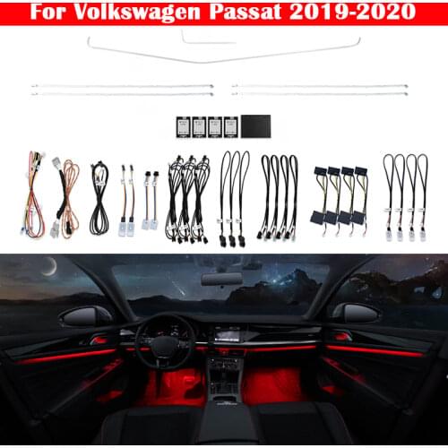 10-Color Set For Volkswagen Passat 2019-2020 Automatic conversion Car Ambient light Decorative lighting Atmosphere LED strip