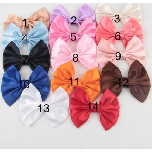 Yundfly 10pcs 4.2" Handmade Silk Hair Bow For Headband Hair Clips Soft Bowknot For Girls Women DIY Hair Accessories