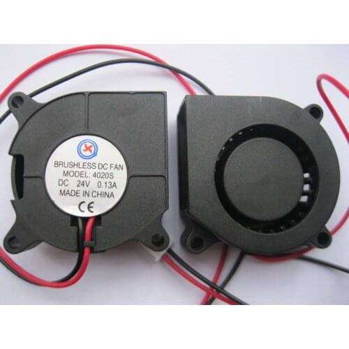 15 pcs Brushless DC Cooling Blower Fan 4020S 24V 2 Wire Black Color
