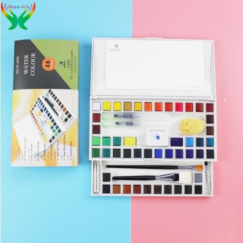 18/24/48 color Marie’s solid watercolor painting bright color solid watercolor with fountain pen beginner using art supplies